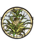 Meyda 16""W X 16""H Welcome Pineapple Medallion Stained Glass Window