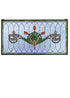 36""W X 19""H Tulip & Fleurs Stained Glass Window