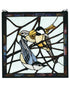 18""W X 18""H Early Morning Visitors Stained Glass Window