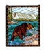 25""W X 30""H Grizzly Bear Stained Glass Window