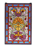 20""W X 30""H Picadilly Stained Glass Window-Naebwg Orange Red Lt Blue Pink Amber