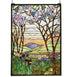 Meyda 22""W X 30""H Tiffany Magnolia & Iris Stained Glass Window