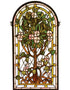 Meyda 15""W X 29""H Arched Tree Of Life Stained Glass Window