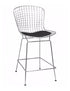 Chrome Wire Barstool - Black