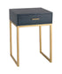 Sterling Home Decorative Shagreen Side Table in Navy