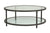 Studio Designs Home Camber Round Pewter Coffee Table with Clear Glass