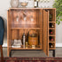 WE Furniture Modern Design Durable Bar Cabinet with Wine Storage - Teak