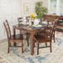 WE Furniture Homestead 7 Piece Wood Dining Set - Walnut