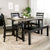 WE Furniture Madison 6 Piece Wood Dining Set - Aged Grey/Black