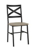Metal X-Back Wood Dining Chair Set of 2 - Driftwood