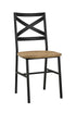 Metal X-Back Wood Dining Chair Set of 2 - Barnwood