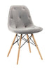 Grey Upholstered Eames Dining Kitchen Chairs - Set of 2