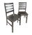 Wood Ladder Back Dining Chair Set of 2 - Black