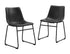 Faux Leather Dining Kitchen Chairs Set of 2 - Black