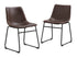 Faux Leather Dining Kitchen Chairs Set of 2 - Brown