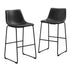 Faux Leather Dining Kitchen Barstools Set of 2 - Black
