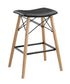 Retro Modern Faux Leather Counter Kitchen Stool - Black