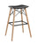 Retro Modern Faux Leather Kitchen Barstool - Black