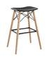 Retro Modern Faux Leather Kitchen Barstool - Black