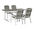 WE Furniture Patio Outdoor Coastal Outdoor - Dining Set, Grey and White - 5 Pieces