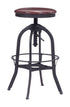 Crete Barstool Burgundy & Antique Black