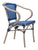 Paris Dining Arm Chair Navy Blue&White (Set of 2)