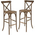 2 Pk. HERCULES Series Wood Cross Back Barstool