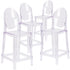 4 Pk. Ghost Counter Stool in Transparent Crystal with Oval Back