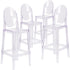 4 Pk. Ghost Barstool in Transparent Crystal with Oval Back