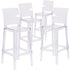 4 Pk. Ghost Barstool in Transparent Crystal with Square Back