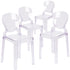 4 Pk. Ghost Chair in Transparent Crystal with Tear Back
