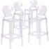 4 Pk. Ghost Barstool in Transparent Crystal with Tear Back