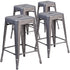 4 Pk. 24'' High Backless Metal Indoor Barstool with Square Seat
