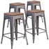 4 Pk. 24"" High Backless Metal Counter Height Stool with Square Wood Seat