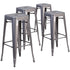4 Pk. 30'' High Backless Metal Indoor Barstool with Square Seat