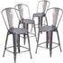 4 Pk. 24'' High Indoor Counter Height Stool with Back