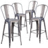 4 Pk. 30'' High Indoor Counter Height Stool with Back