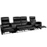 Anetos Series 4-Seat Reclining Leather Theater Seating Unit with Cup Holders