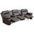 Reel Comfort Series 3-Seat Reclining Leather Theater Seating Unit with Curved Cup Holders