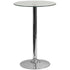 23.5'' Round Glass Table with 35.5''H Chrome Base