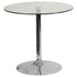 31.5'' Round Glass Table with 29''H Chrome Base