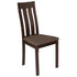 Milton Wood Dining Chair with Vertical Slat Back and Fabric Seat