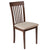 Wellington Walnut Finish Wood Dining Chair with Rail Back and Fabric Seat