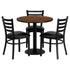 30'' Round Laminate Table Set with 3 Ladder Back Metal Chairs