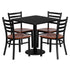 30'' Square Laminate Table Set with 4 Ladder Back Metal Chairs