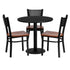 30'' Round Laminate Table Set with 3 Grid Back Metal Chairs