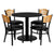 36'' Round Laminate Table Set with 4 Wood Slat Back Metal Chairs