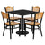 30'' Square Laminate Table Set with 4 Wood Slat Back Metal Chairs