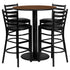 36'' Round Laminate Table Set with 4 Ladder Back Metal Barstools