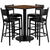 36'' Square Laminate Table Set with 4 Grid Back Metal Barstools